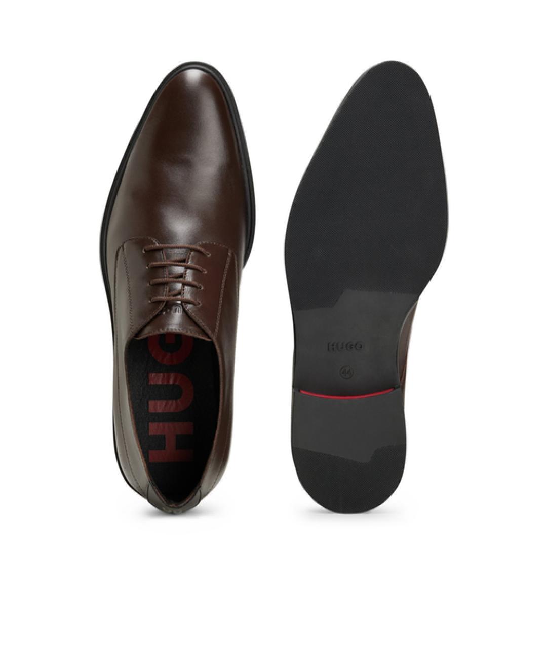 HUGO BOSS Коричневые кожаные туфли, фото 4