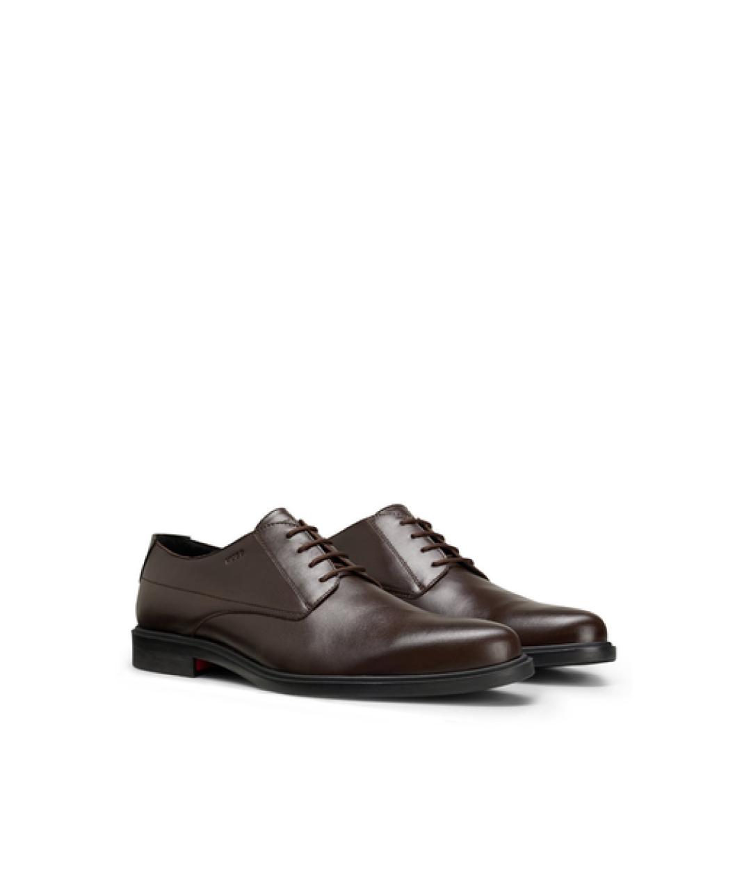 HUGO BOSS Коричневые кожаные туфли, фото 2