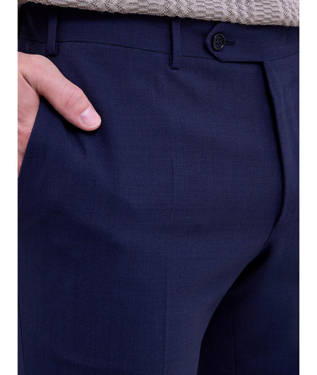 CANALI Синие шерстяные повседневные брюки, фото 5