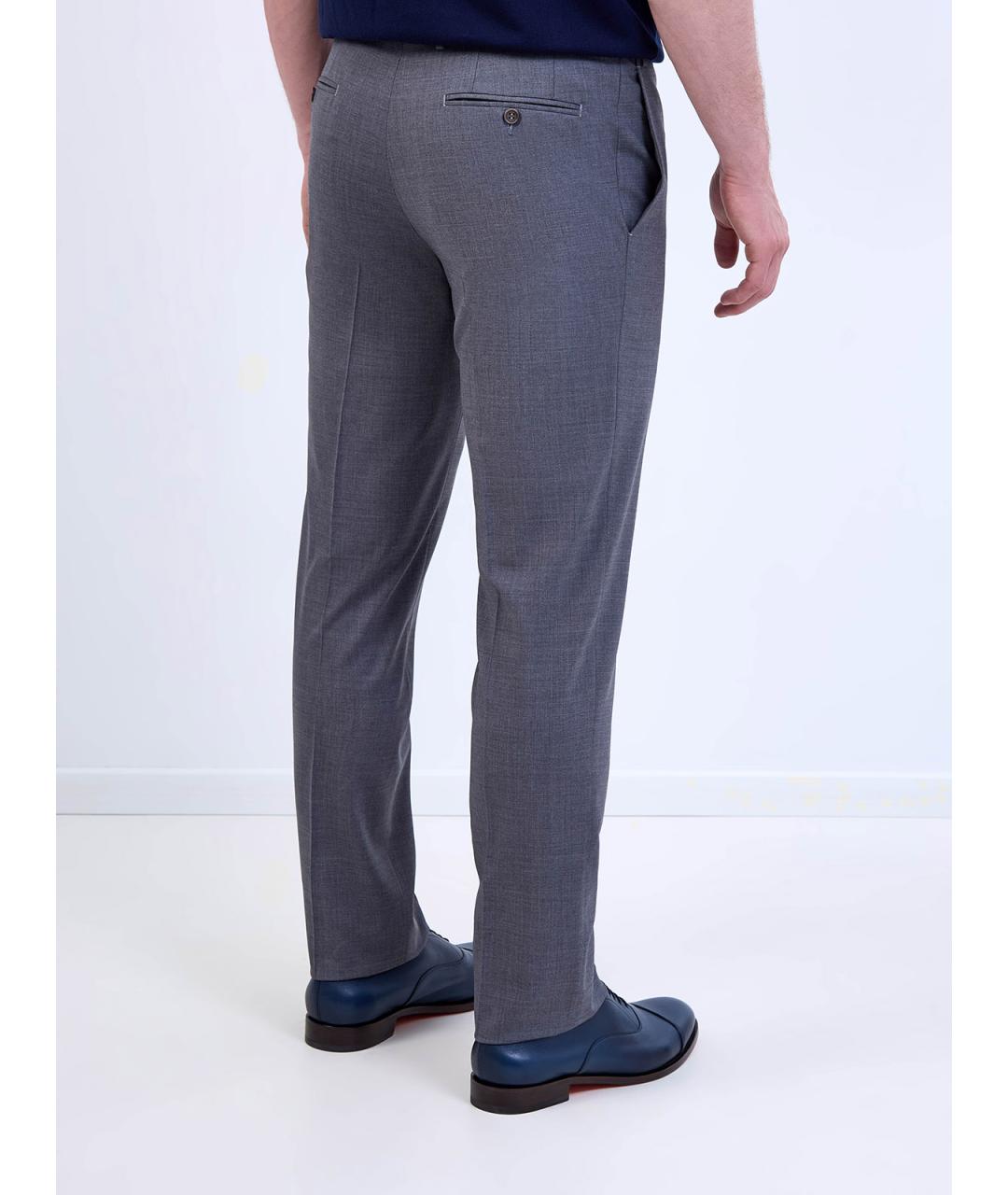 CANALI Серые шерстяные повседневные брюки, фото 4