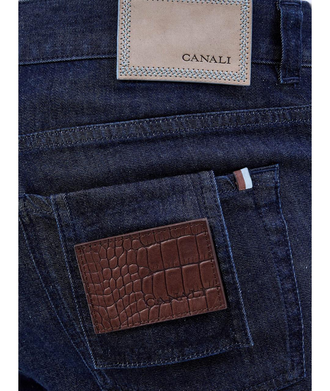 CANALI Синие прямые джинсы, фото 5