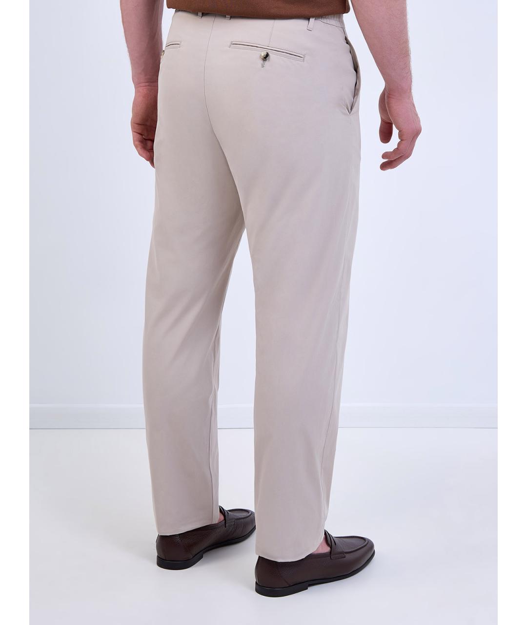 CANALI Бежевые хлопковые повседневные брюки, фото 4