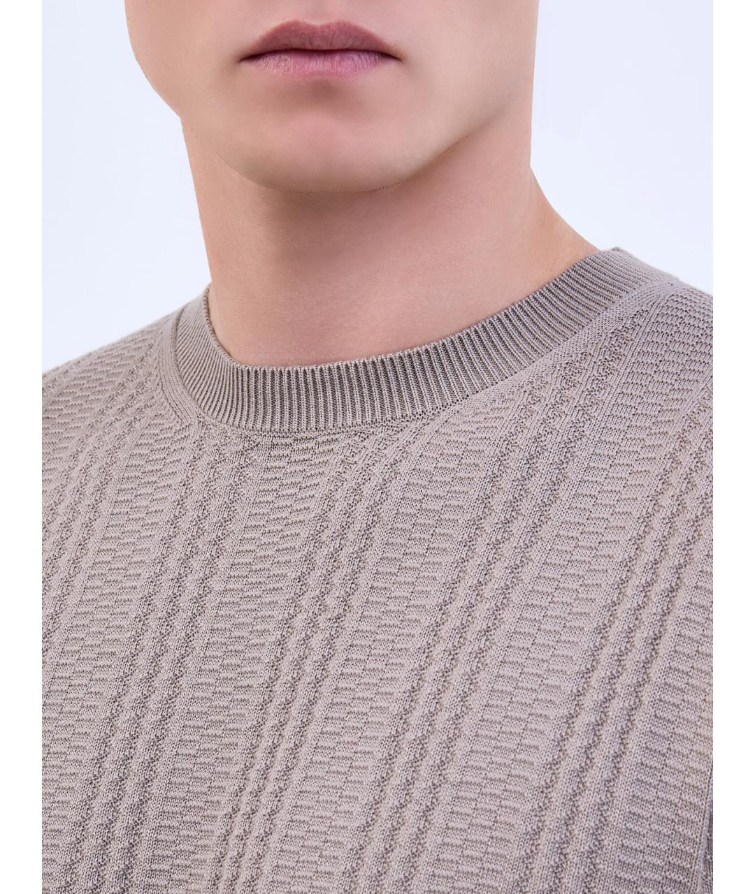 CANALI Бежевая хлопковая футболка, фото 5
