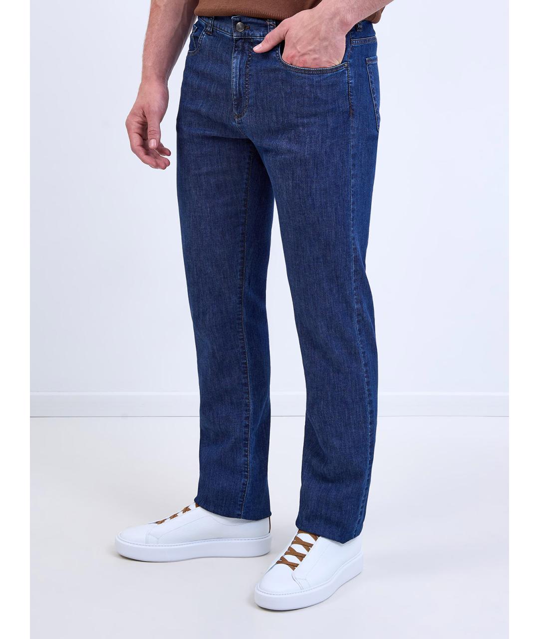 CANALI Синие хлопковые джинсы скинни, фото 3
