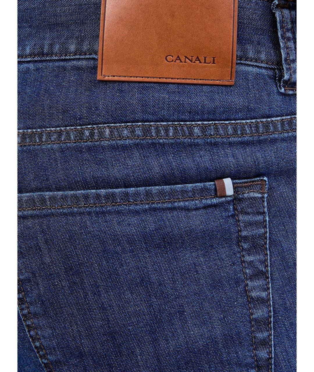 CANALI Синие хлопковые джинсы скинни, фото 5