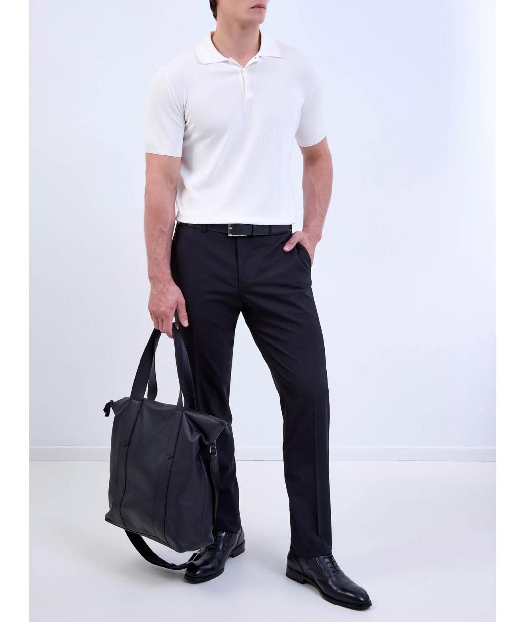 CANALI Черные шерстяные повседневные брюки, фото 2