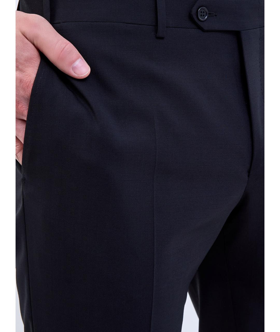 CANALI Черные шерстяные повседневные брюки, фото 5