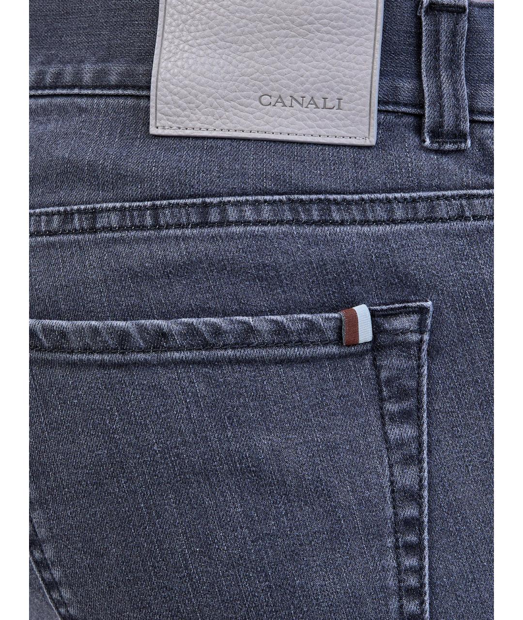 CANALI Серые хлопковые джинсы скинни, фото 5