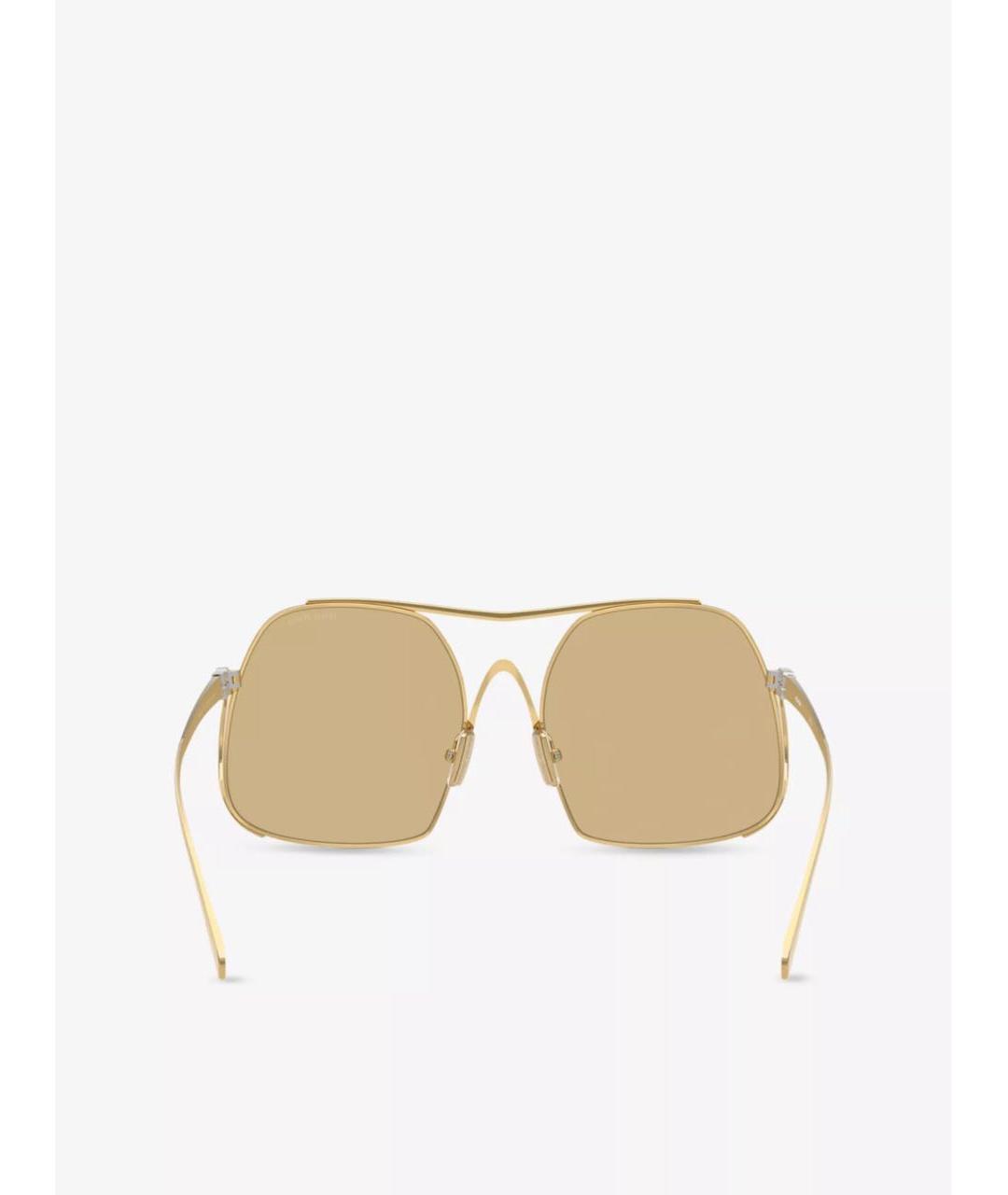 MIU MIU Золотые металлические солнцезащитные очки, фото 5