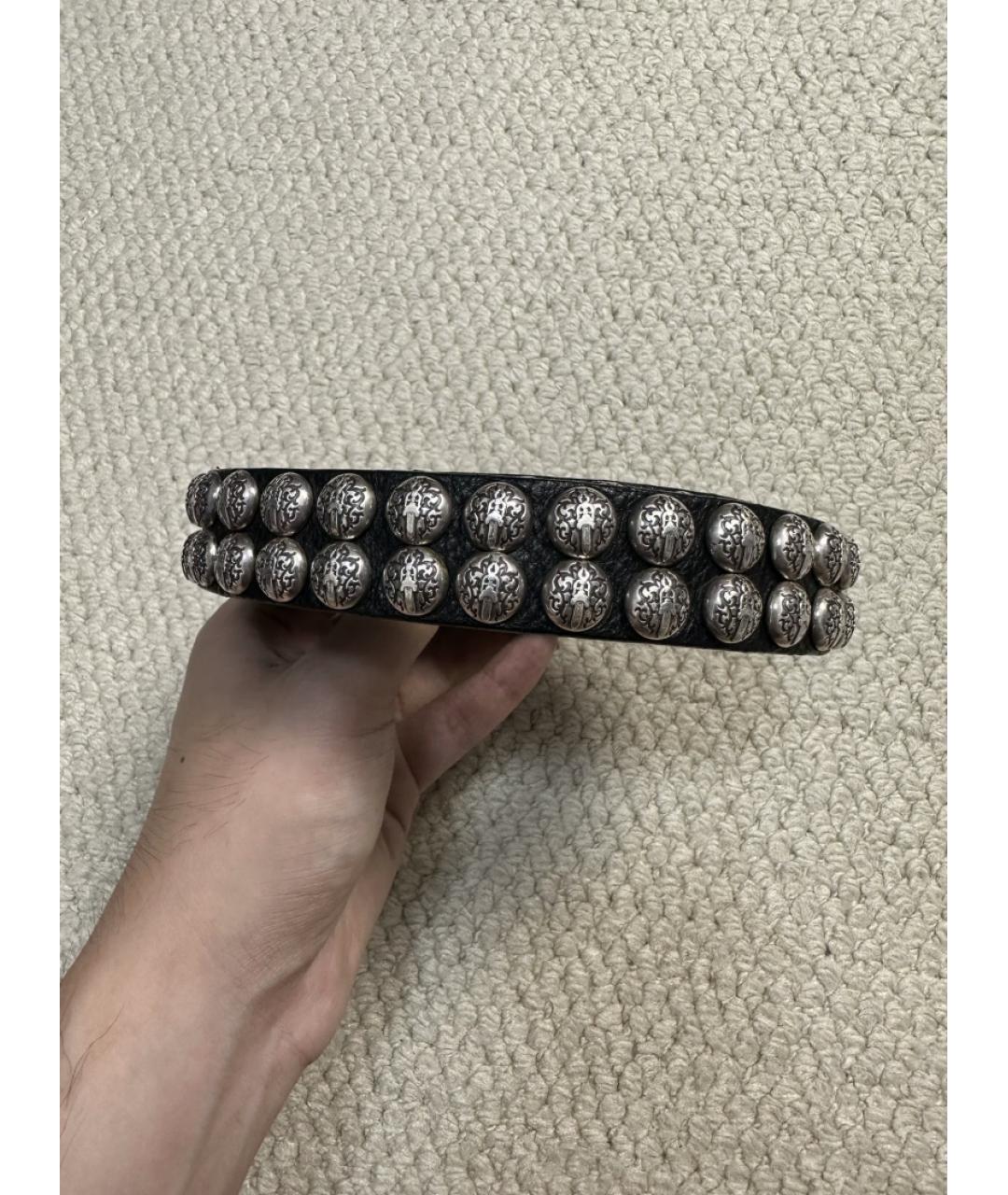 CHROME HEARTS Черный кожаный ремень, фото 3