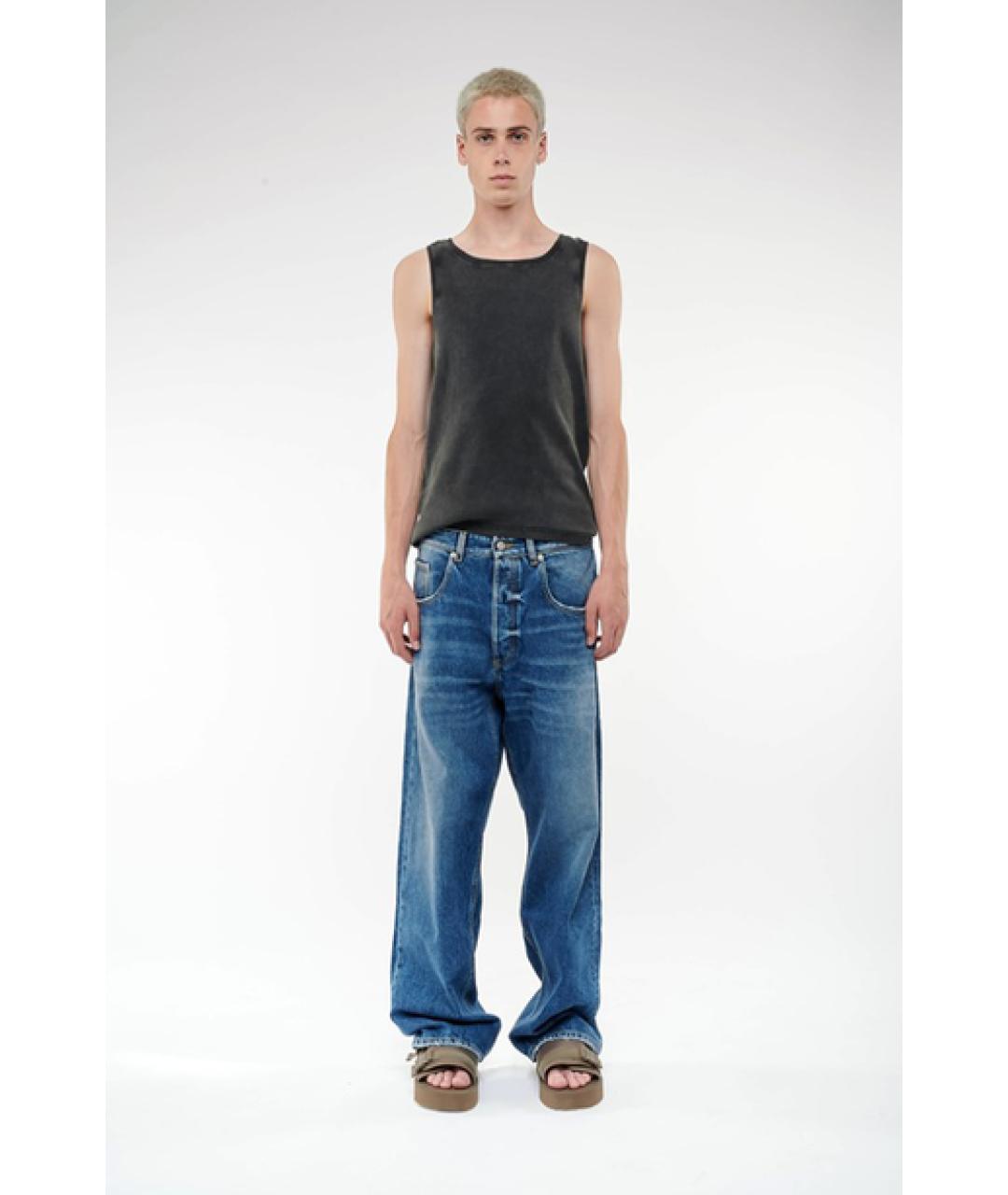 ICON DENIM Синие хлопковые прямые джинсы, фото 3