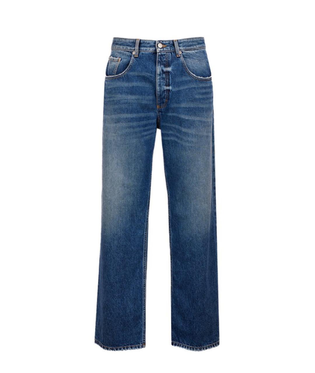 ICON DENIM Синие хлопковые прямые джинсы, фото 1