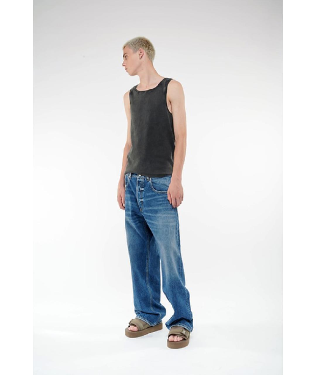ICON DENIM Синие хлопковые прямые джинсы, фото 2