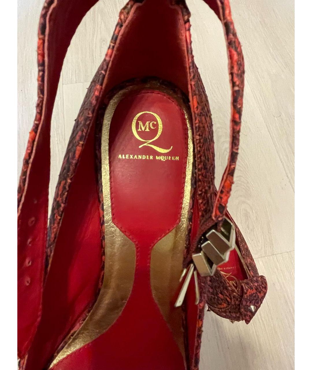 ALEXANDER MCQUEEN Бордовые кожаные туфли, фото 6