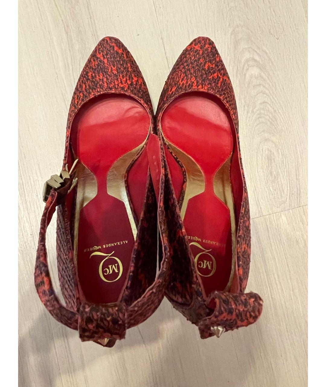 ALEXANDER MCQUEEN Бордовые кожаные туфли, фото 3