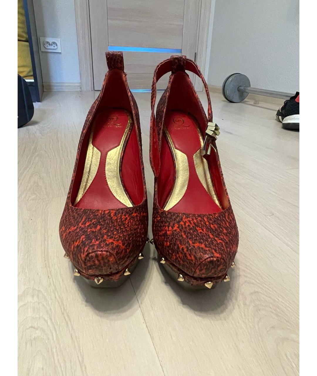 ALEXANDER MCQUEEN Бордовые кожаные туфли, фото 2