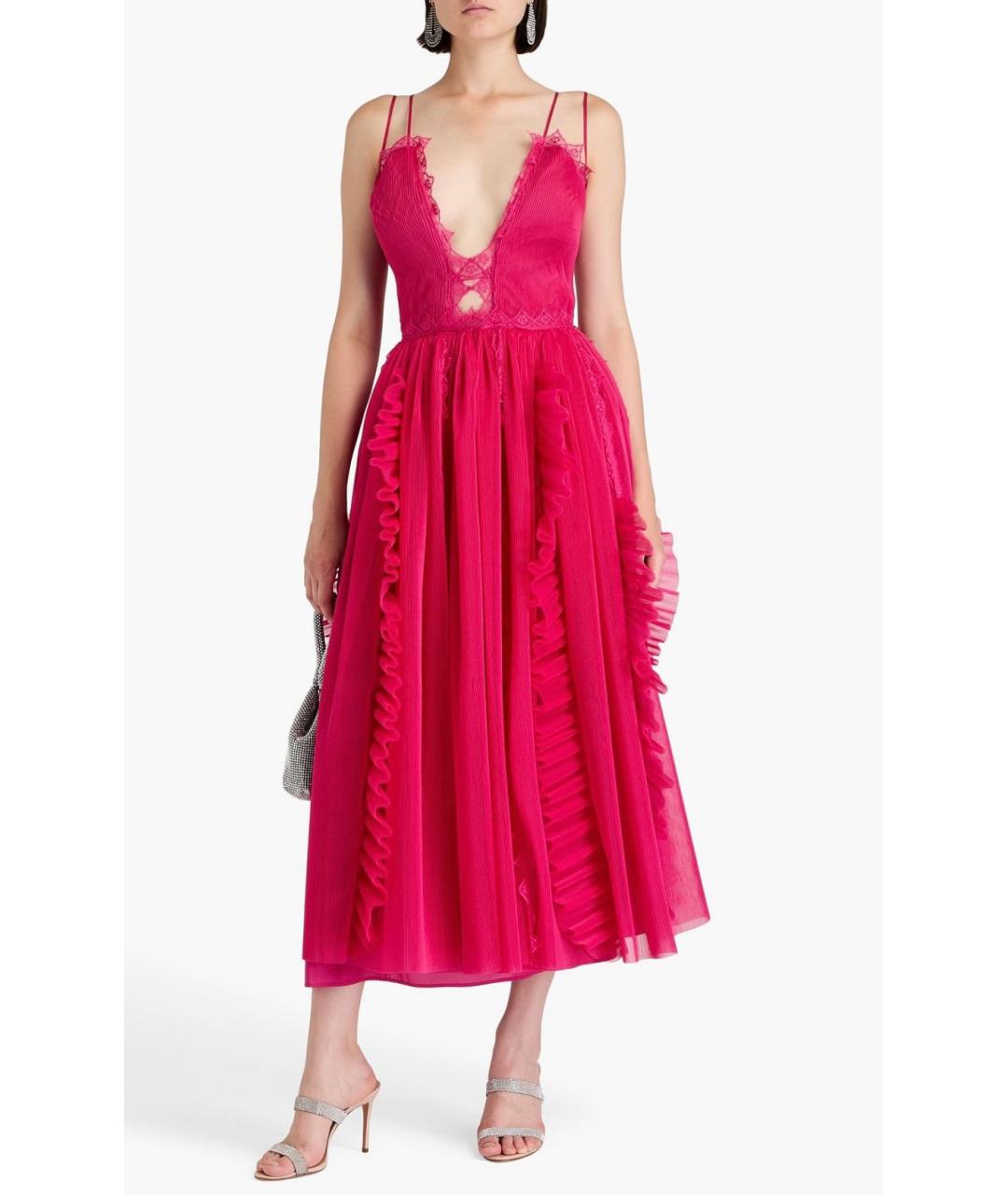 ZUHAIR MURAD Фуксия полиэстеровое коктейльное платье, фото 2