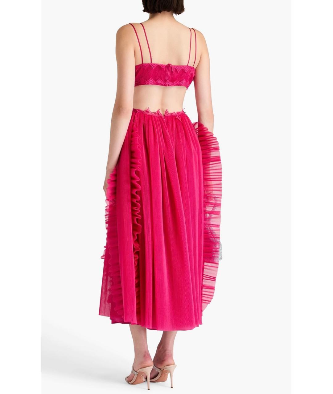 ZUHAIR MURAD Фуксия полиэстеровое коктейльное платье, фото 3