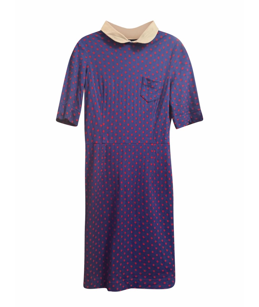 MISSONI Синее хлопко-эластановое повседневное платье, фото 1