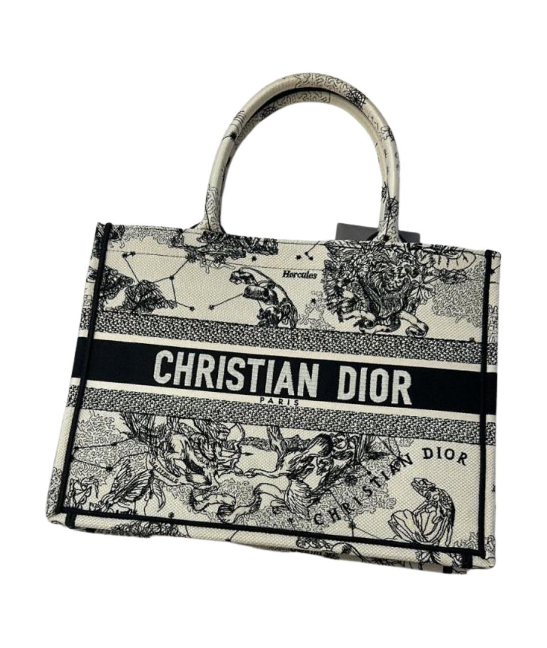CHRISTIAN DIOR Белая тканевая сумка с короткими ручками, фото 1