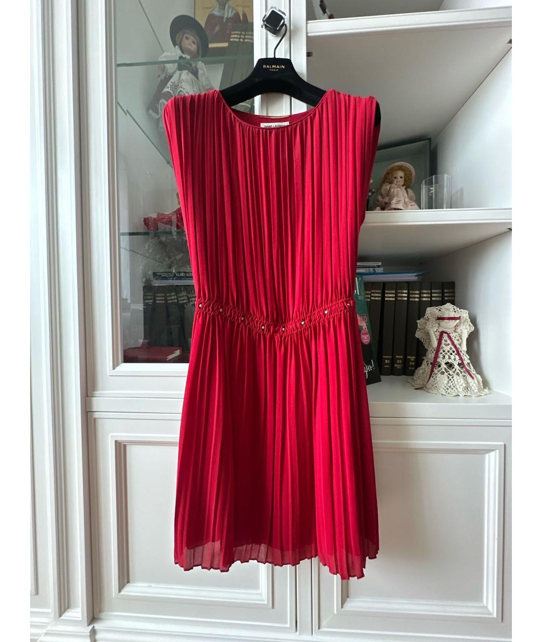SAINT LAURENT Красное шелковое коктейльное платье, фото 5