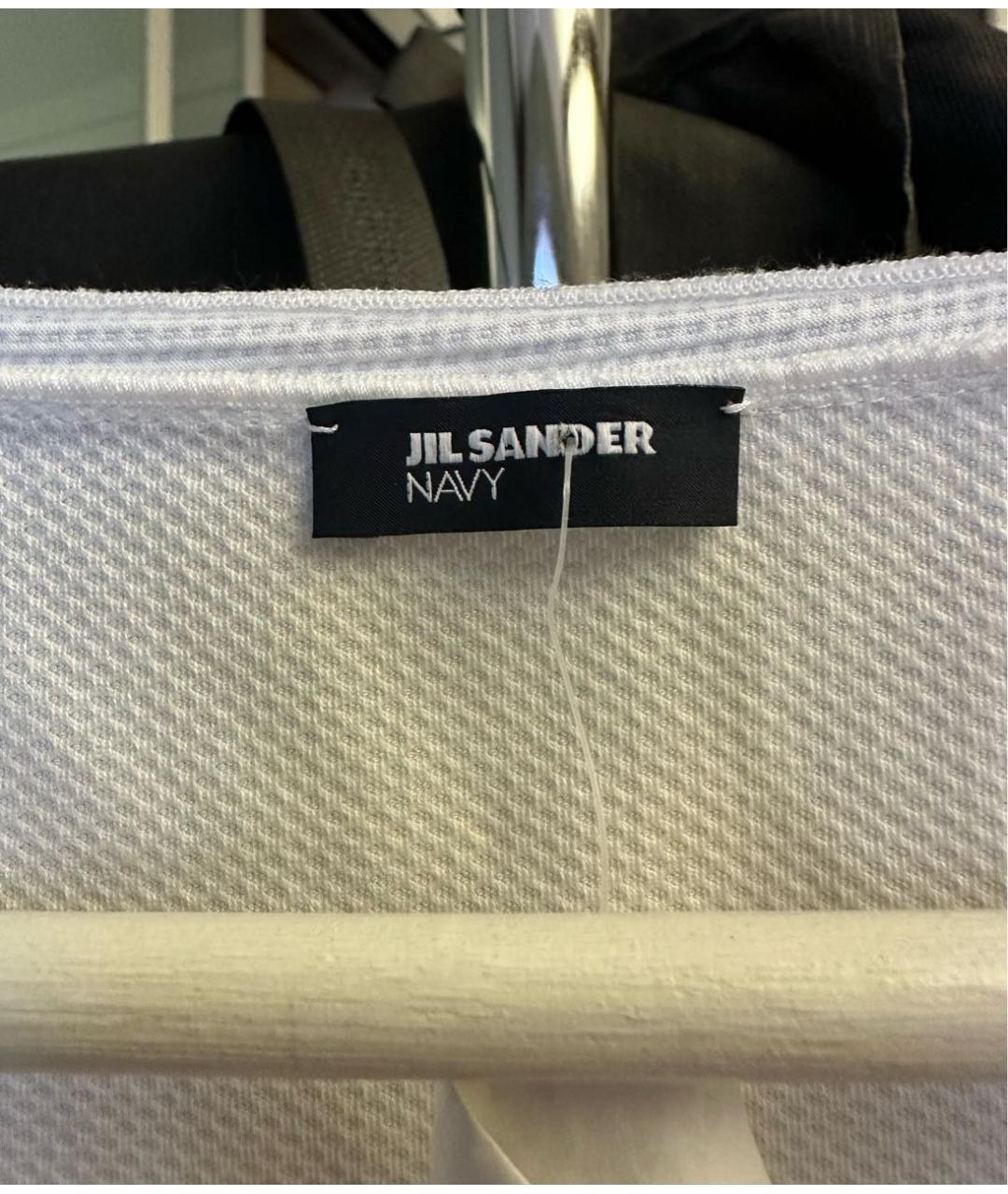 JIL SANDER Белое хлопковое повседневное платье, фото 3