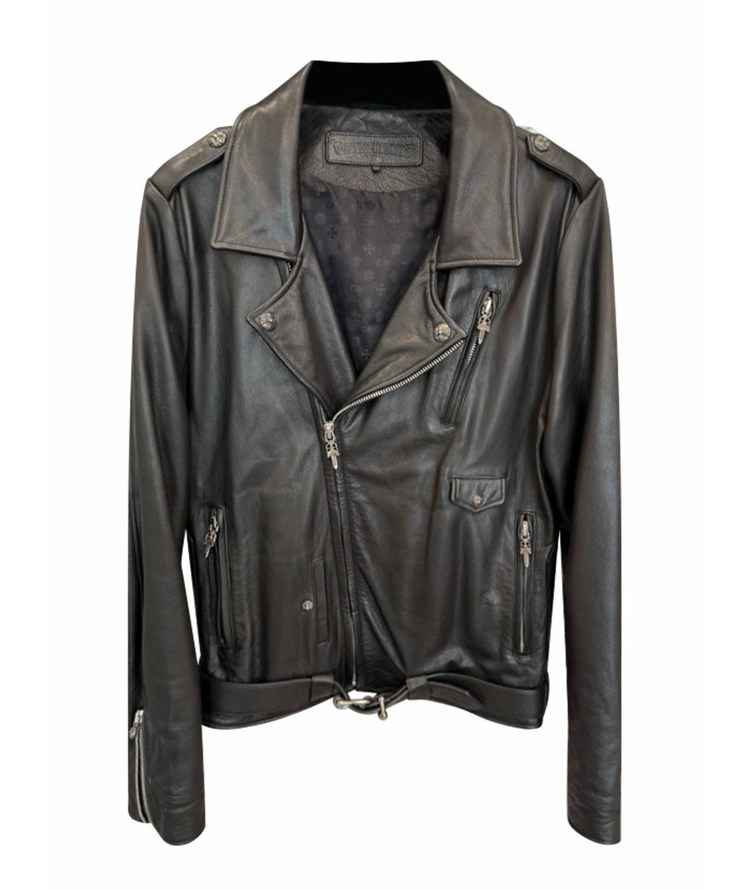 CHROME HEARTS Черная кожаная куртка, фото 1