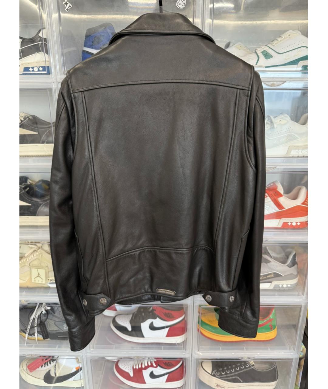 CHROME HEARTS Черная кожаная куртка, фото 3