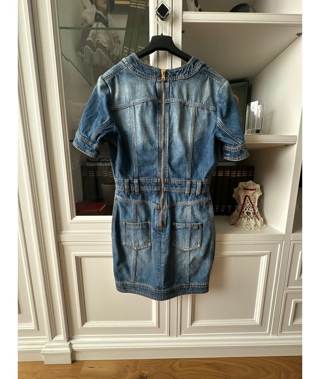 BALMAIN Синее хлопковое повседневное платье, фото 2