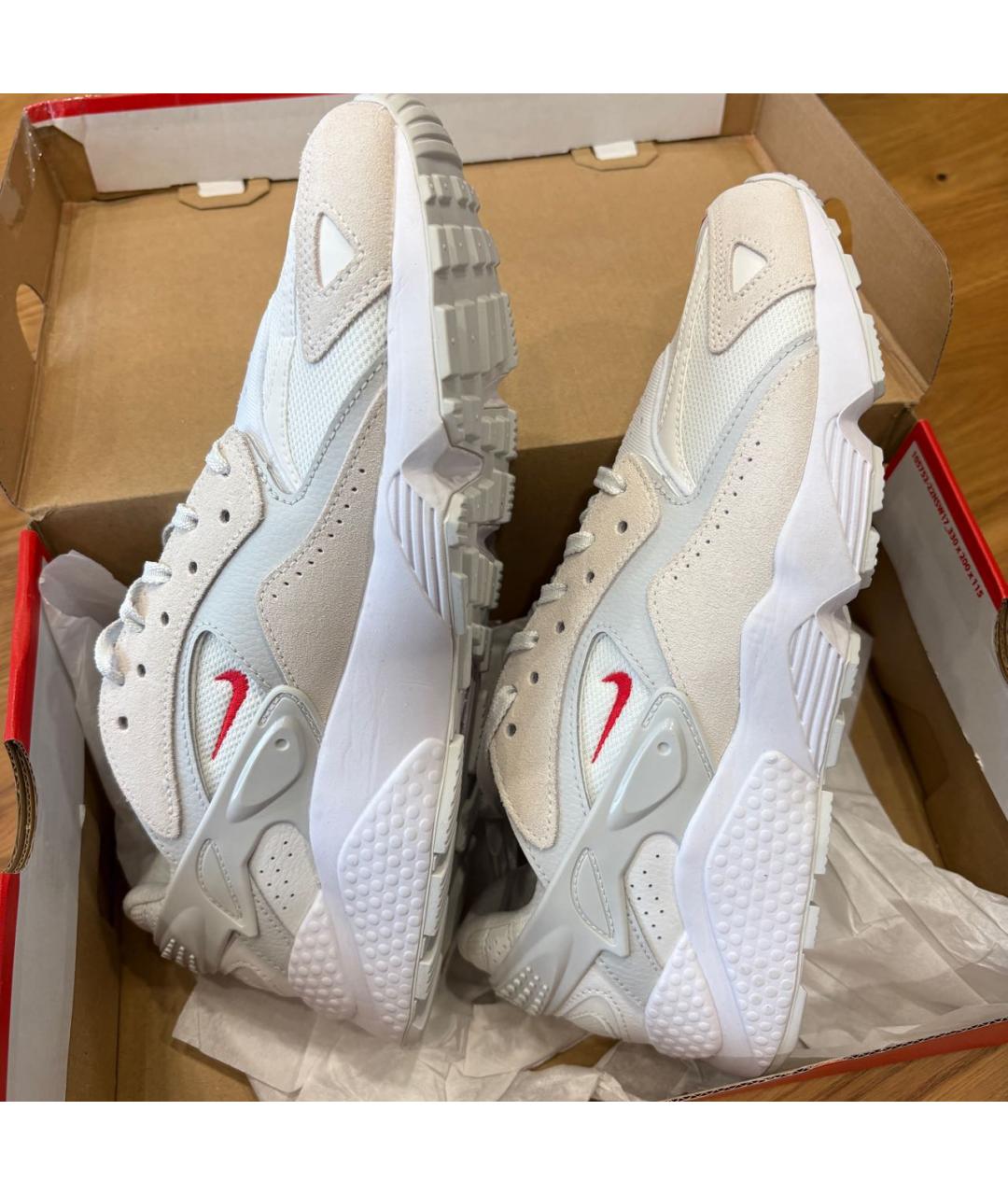 NIKE Белые текстильные низкие кроссовки / кеды, фото 8