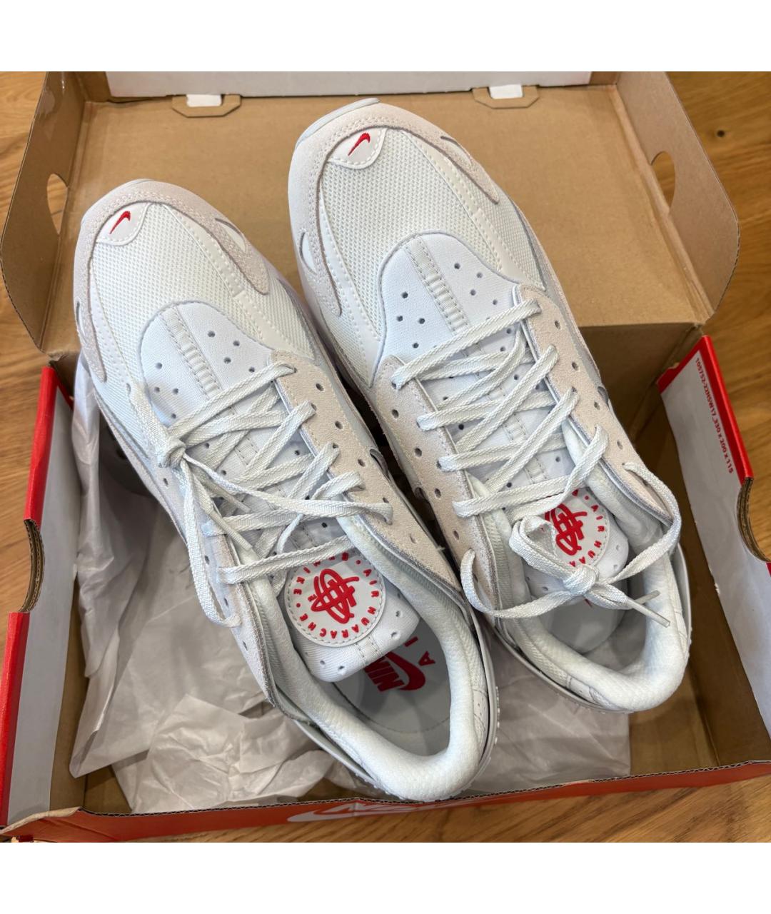 NIKE Белые текстильные низкие кроссовки / кеды, фото 6