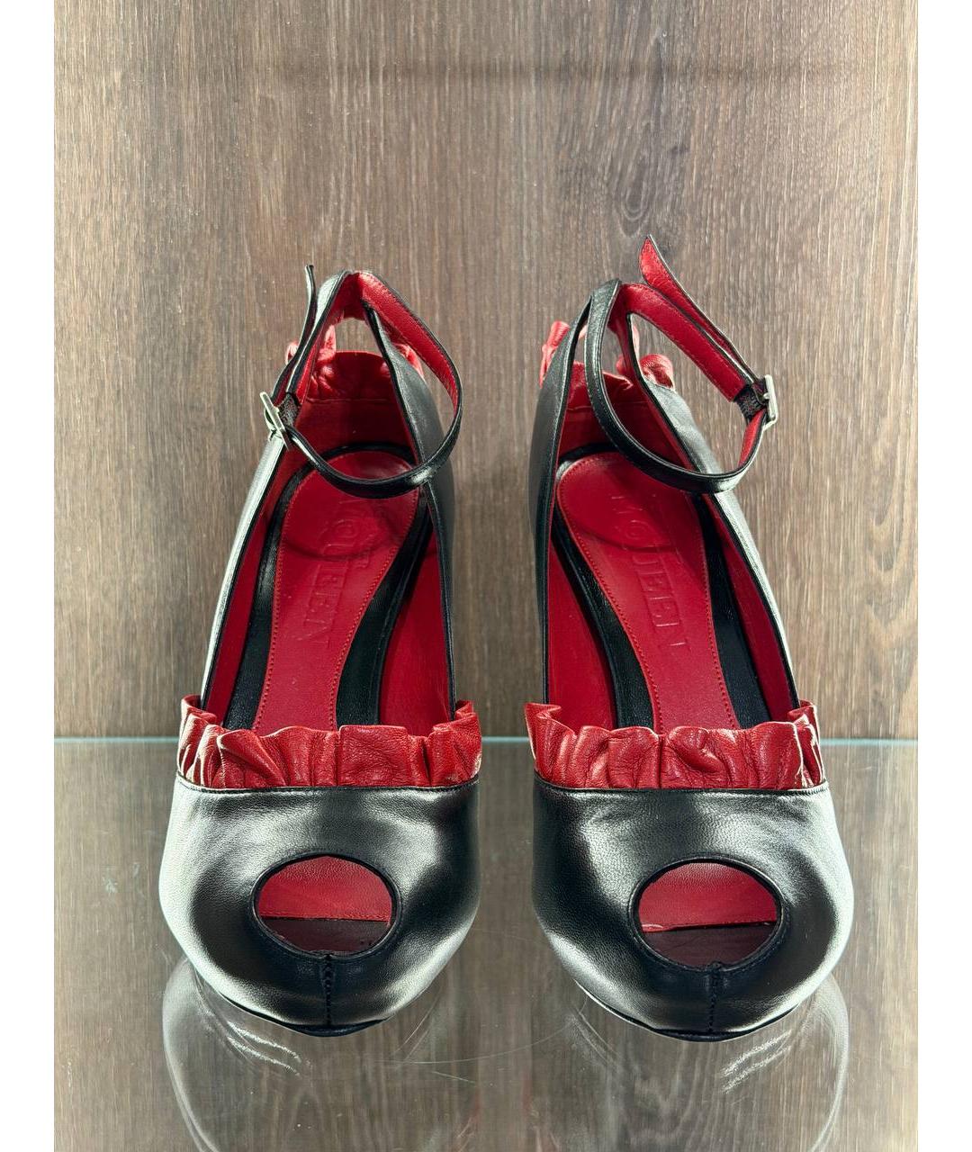 ALEXANDER MCQUEEN Черные кожаные туфли, фото 2