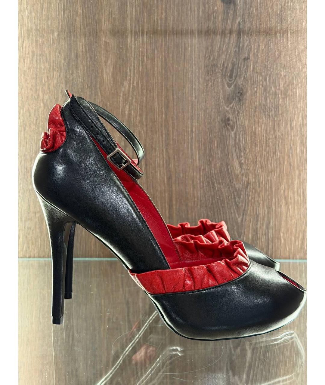 ALEXANDER MCQUEEN Черные кожаные туфли, фото 5