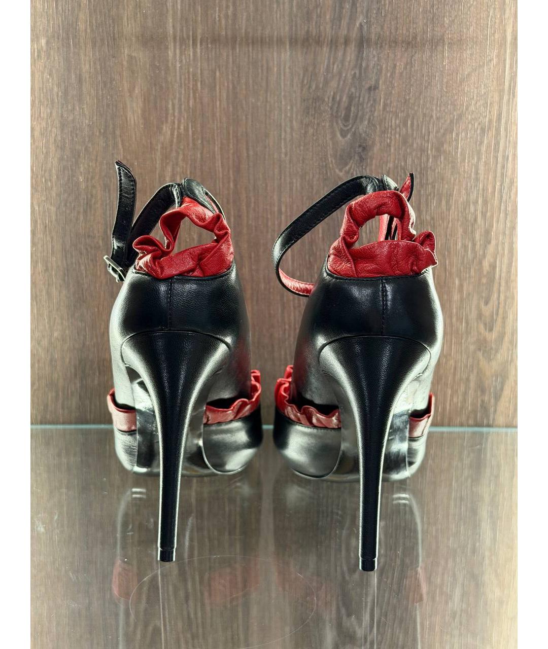 ALEXANDER MCQUEEN Черные кожаные туфли, фото 4