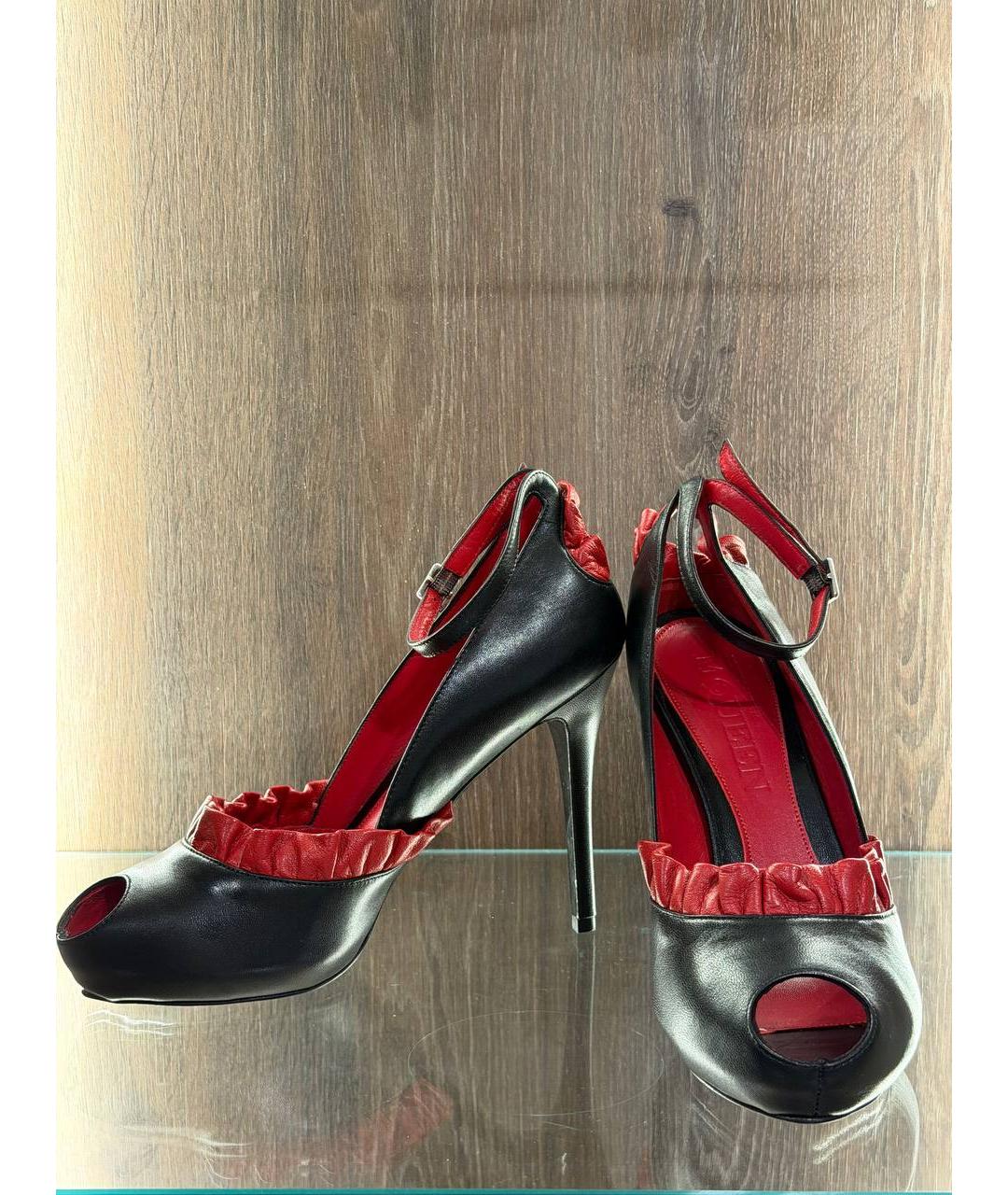 ALEXANDER MCQUEEN Черные кожаные туфли, фото 3