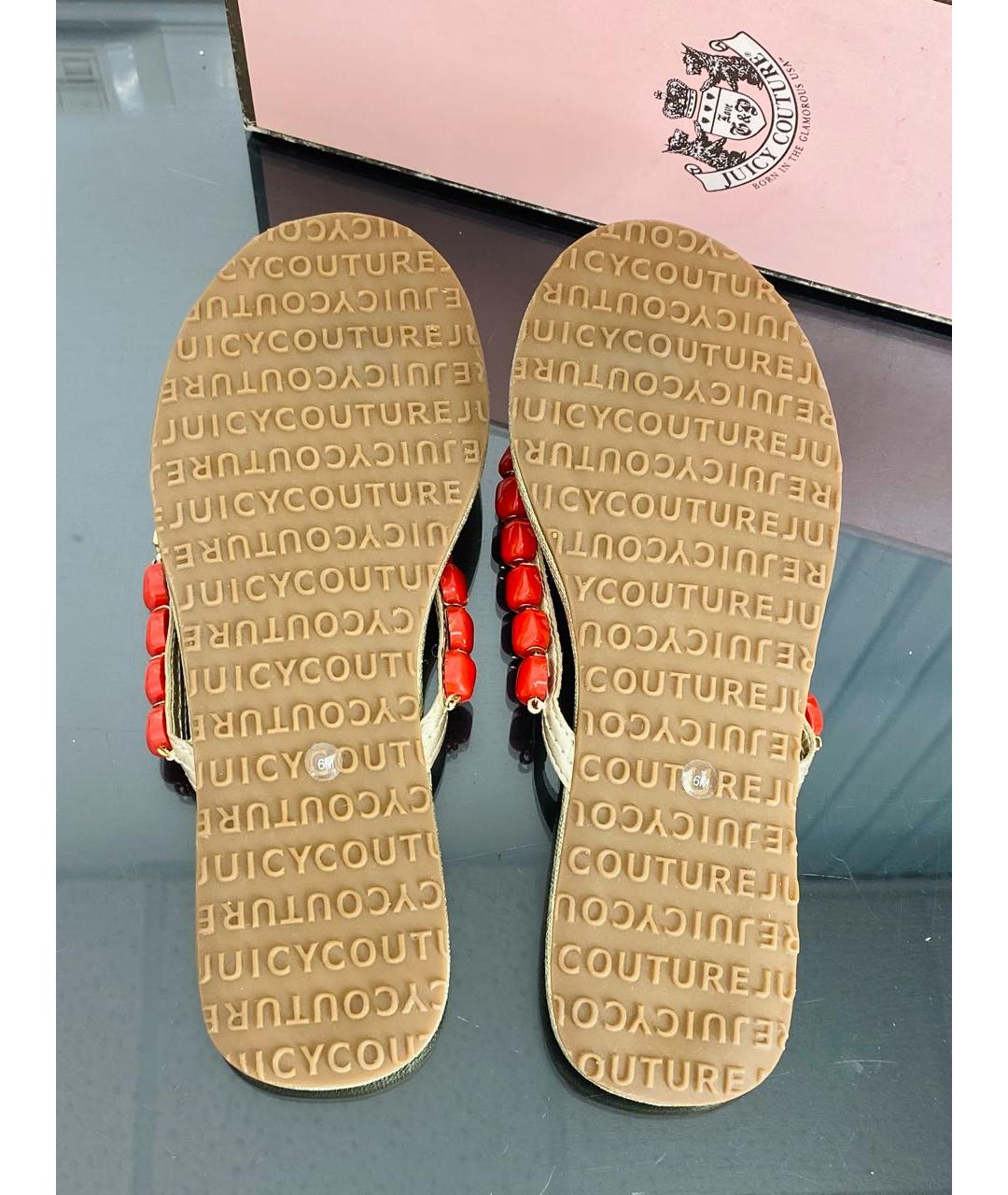 JUICY COUTURE Кожаные шлепанцы, фото 4