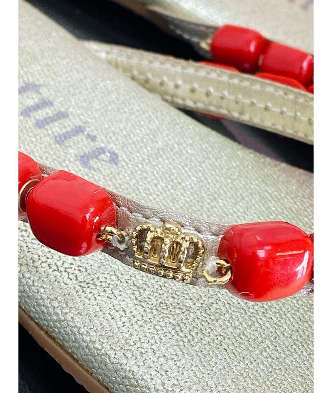 JUICY COUTURE Кожаные шлепанцы, фото 5