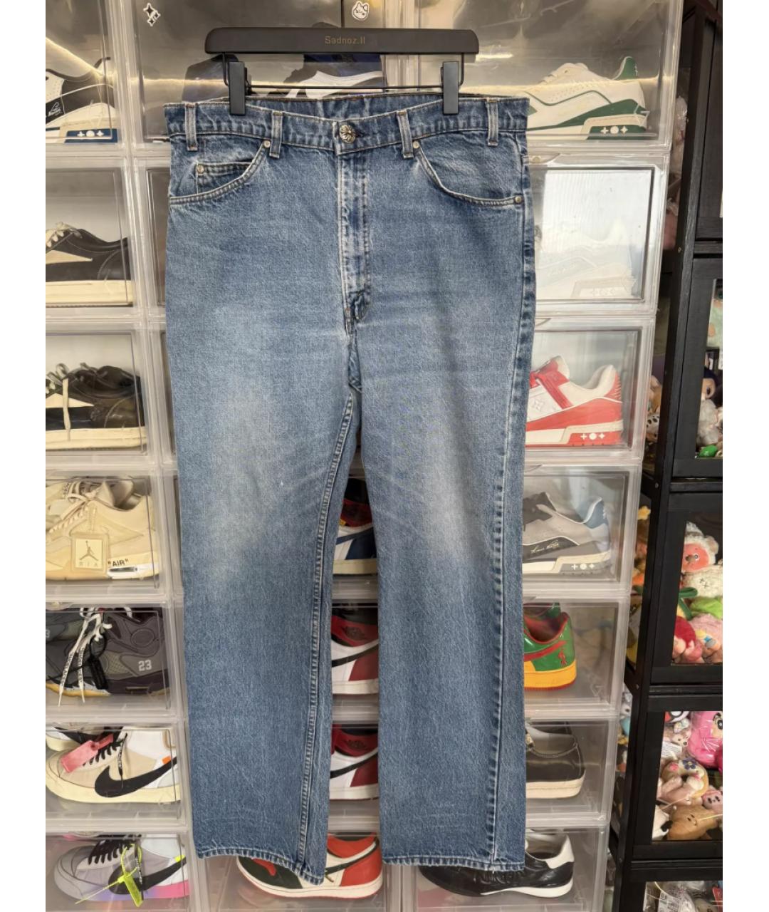 CHROME HEARTS Голубые хлопковые прямые джинсы, фото 7