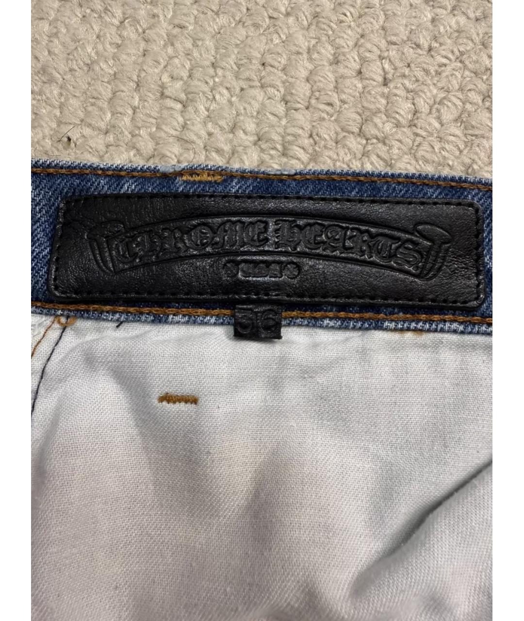 CHROME HEARTS Голубые хлопковые прямые джинсы, фото 2