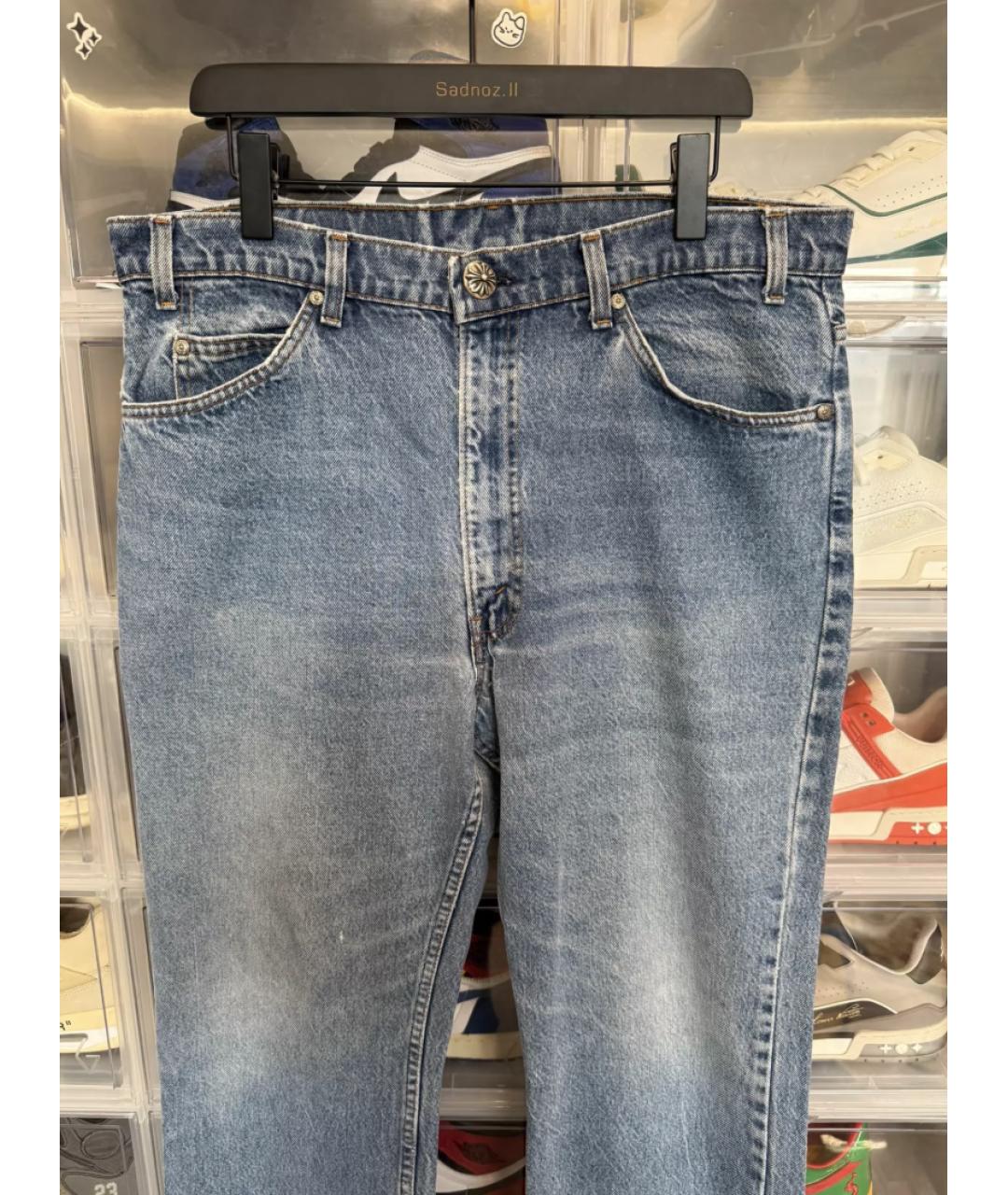 CHROME HEARTS Голубые хлопковые прямые джинсы, фото 5