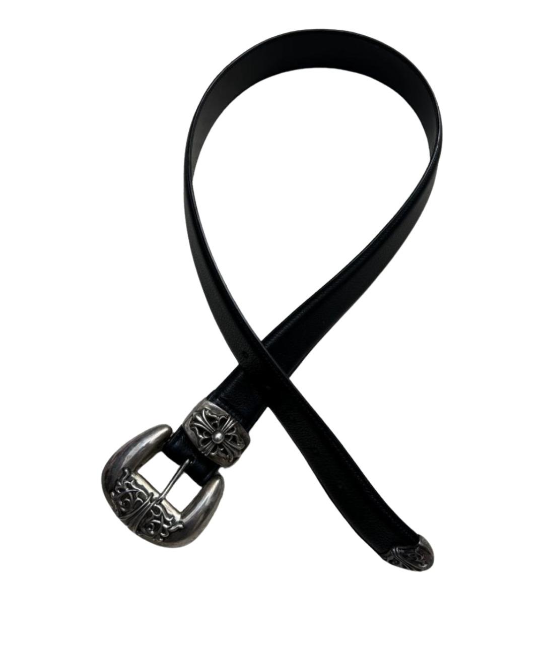 CHROME HEARTS Черный кожаный ремень, фото 1