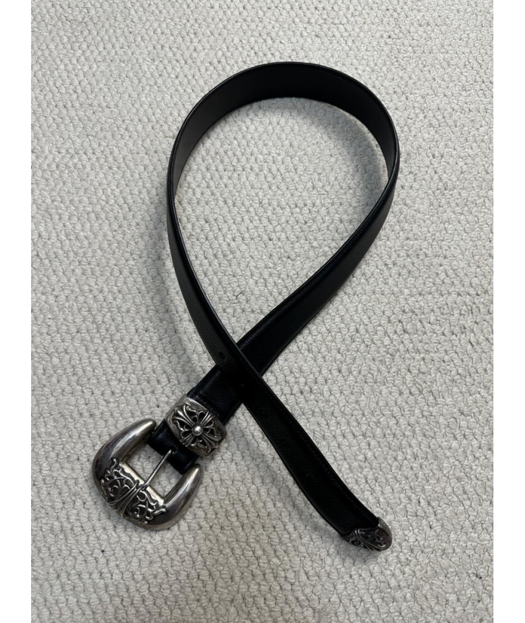CHROME HEARTS Черный кожаный ремень, фото 4