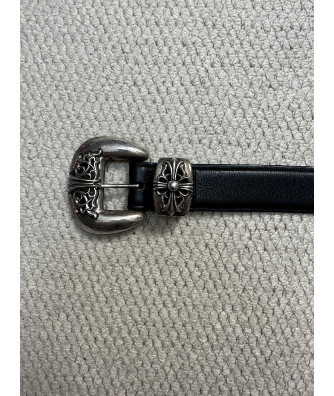 CHROME HEARTS Черный кожаный ремень, фото 2