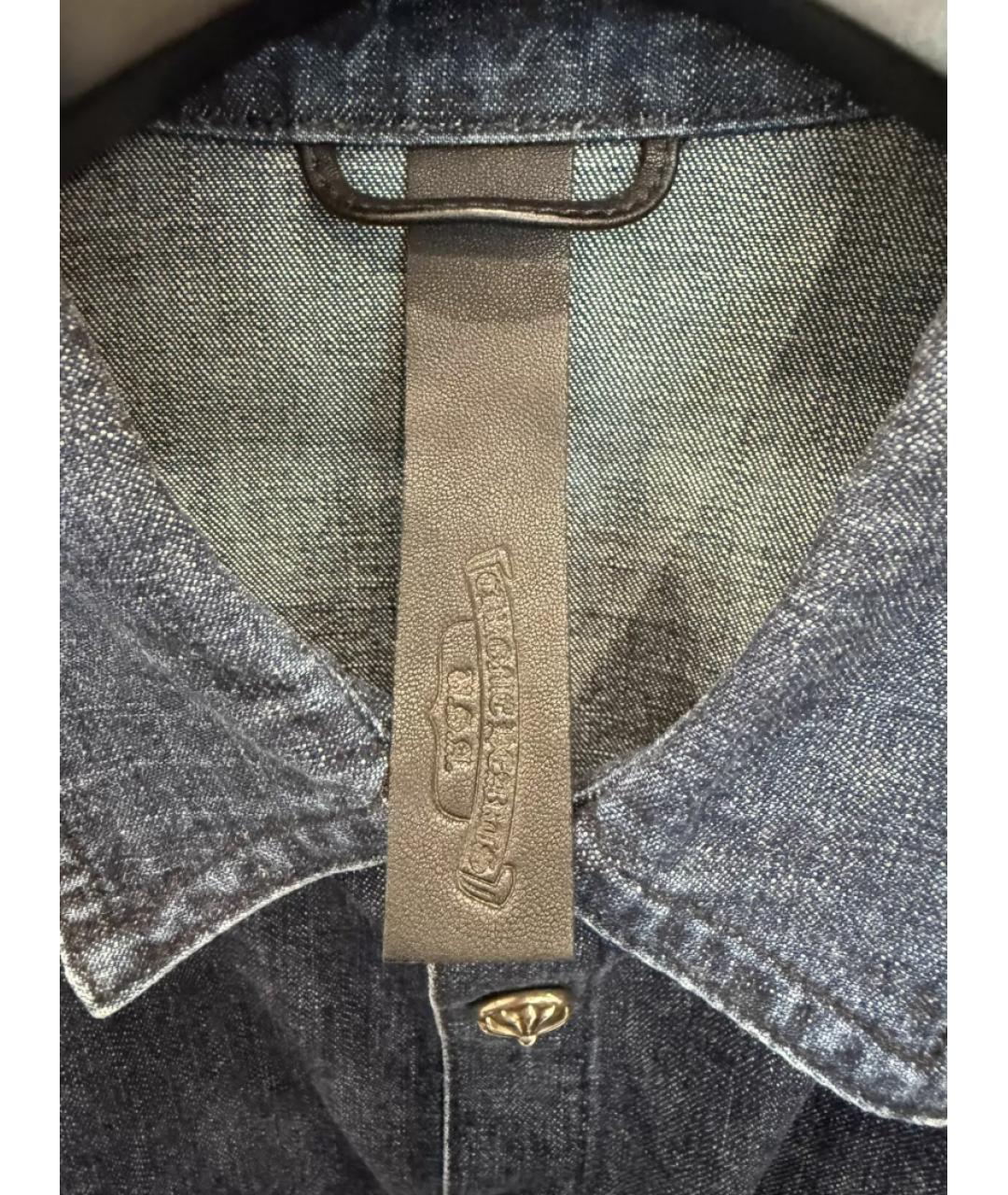 CHROME HEARTS Синяя хлопковая кэжуал рубашка, фото 2