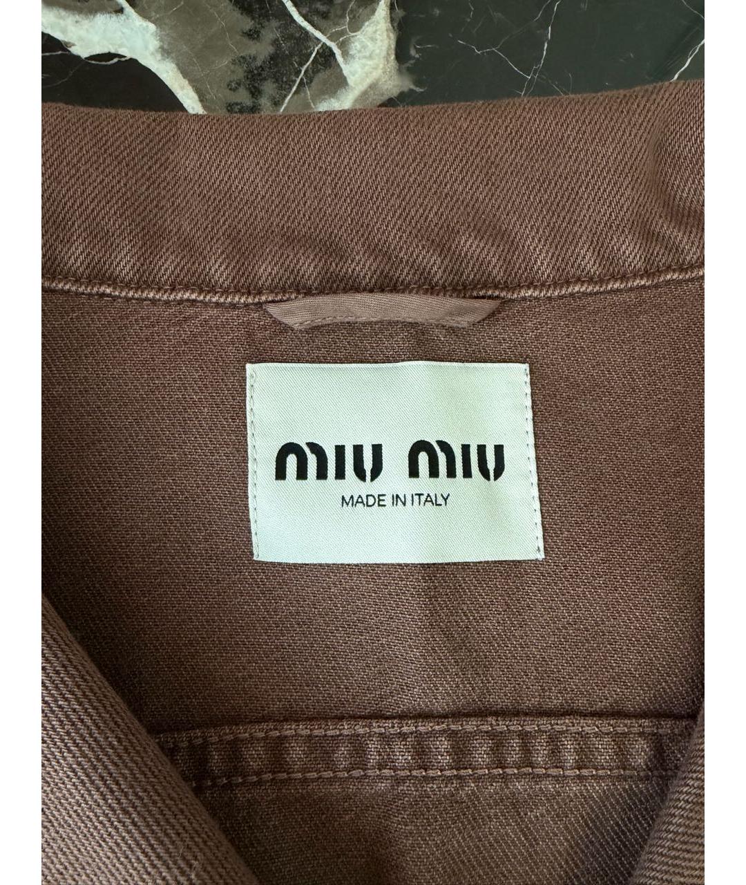 MIU MIU Коричневая хлопковая куртка, фото 6