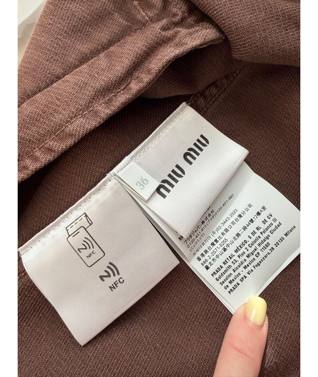 MIU MIU Коричневая хлопковая куртка, фото 7