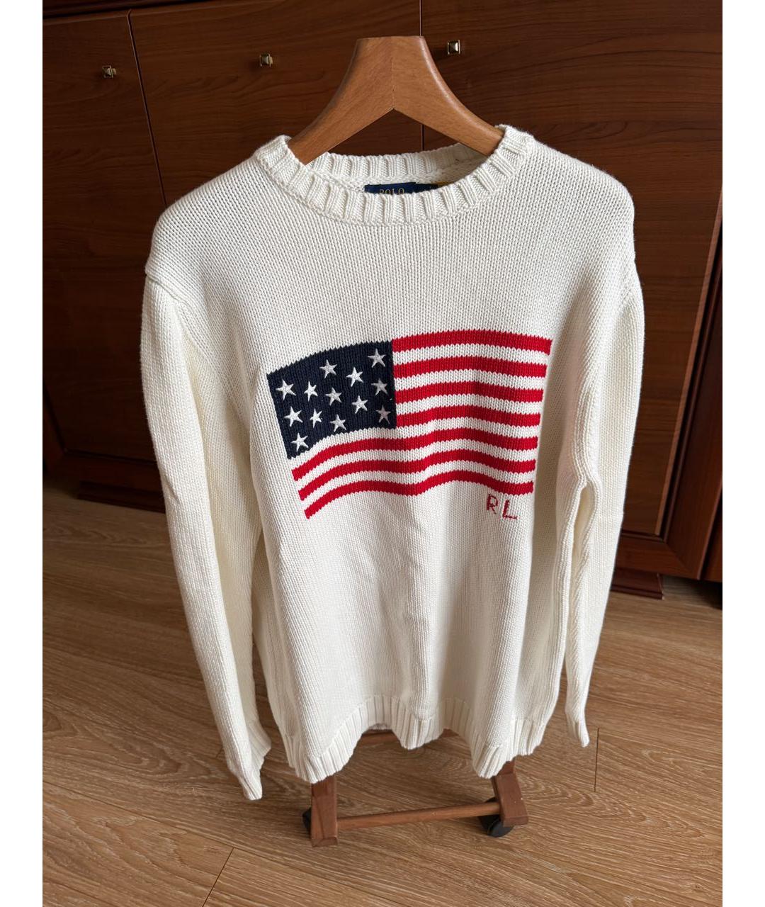 POLO RALPH LAUREN Белый хлопковый джемпер / свитер, фото 4