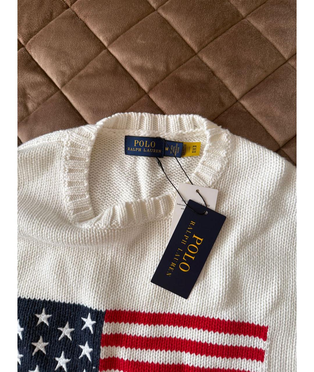 POLO RALPH LAUREN Белый хлопковый джемпер / свитер, фото 2