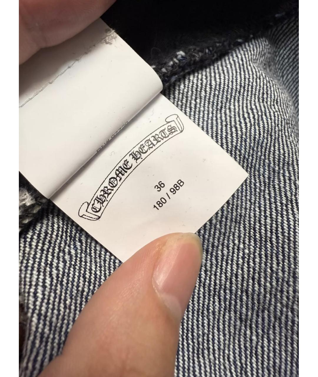 CHROME HEARTS Темно-синие хлопковые прямые джинсы, фото 2