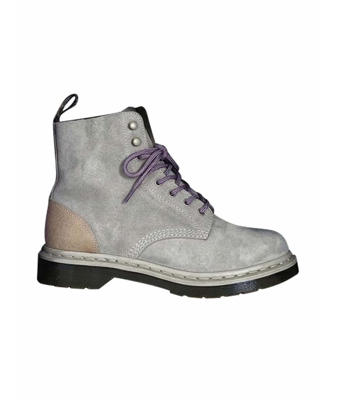 DR. MARTENS Антрацитовые замшевые ботинки, фото 1